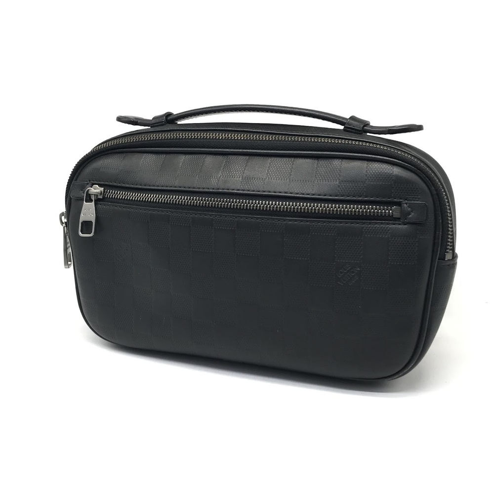 LOUIS VUITTON Damier Infini Black Niler Waist Bag Black